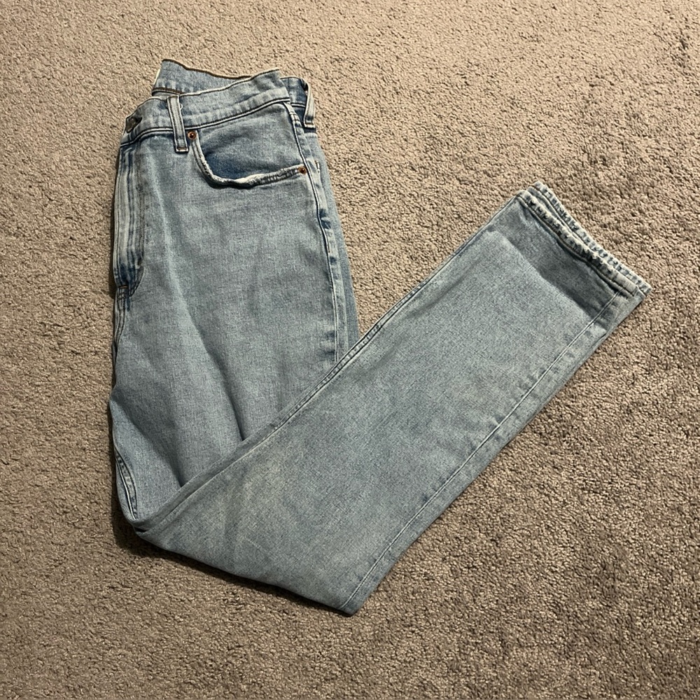 Abercrombie Fitch Curve Love 90’s Slim Straight Ultra High Rise Jeans Sz 30/10s